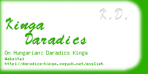 kinga daradics business card